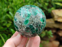 Polished Emerald Mica In Matrix Spheres x 2 From Mutoko, Zimbabwe