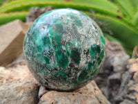 Polished Emerald Mica In Matrix Spheres x 2 From Mutoko, Zimbabwe