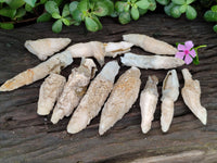 Natural Drusy Quartz Coated Calcite Pseudomorph Specimens x 12 From Alberts Mountain, Lesotho