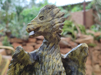 Hand Made Leopard Stone Dragon Carving x 1 From Nyanga, Zimbabwe