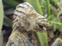 Hand Made Leopard Stone Dragon Carving x 1 From Nyanga, Zimbabwe