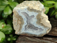 Polished On One Side Blue Lace Agate Geodes x 6 From Nsanje, Malawi