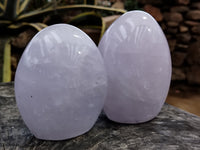 Polished Blue Rose Quartz Standing Free Forms x 2 From Madagascar