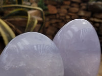 Polished Blue Rose Quartz Standing Free Forms x 2 From Madagascar