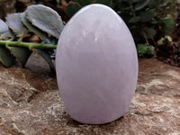 Polished Blue Rose Quartz Standing Free Forms x 2 From Madagascar