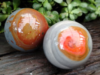 Polished Polychrome Jasper Spheres x 2 From Mahajanga, Madagascar