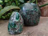 Polished Emerald Mica In Matrix Standing Free Forms x 4 From Mutoko, Zimbabwe