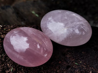 Polished Rose Quartz Palm Stones x 12 From Ambatondrazaka, Madagascar