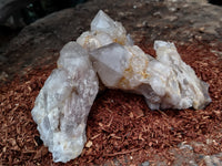 Natural Smokey Phantom Quartz Clusters x 6 From Luena, Congo