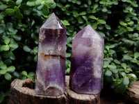 Polished Chevron Amethyst Points x 3 From Madagascar