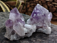 Natural Jacaranda Amethyst Quartz Clusters x 10 from Mumbwa, Zambia