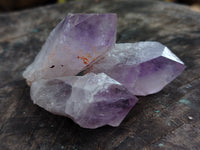 Natural Jacaranda Amethyst Quartz Clusters x 10 from Mumbwa, Zambia