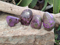 Polished Stichtite Standing Free Forms x 4 From Barberton, South Africa