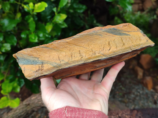 Polished On One Side Tiger's Eye Slabs x 2 From Prieska, South Africa