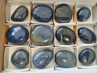 Polished Lazulite Palm Stones x 12 From Madagascar