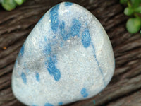 Polished Blue Spinel Spotted Quartz Standing Free Forms x 2 From Madagascar