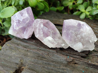 Natural Jacaranda Amethyst Single Quartz Crystals x 24 from Mumbwa, Zambia