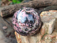 Polished Rhodonite Spheres x 4 From Ambindavato, Madagascar