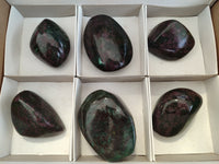 Polished Ruby Corundum In Chrome Verdite Free Forms x 6 From Zimbabwe