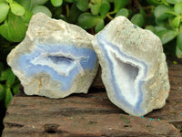 Polished Blue Lace Agate Geodes x 12 From Malawi