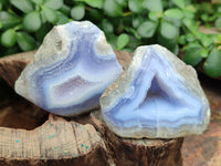 Polished Blue Lace Agate Geodes x 12 From Malawi