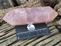 Polished Double Terminated Rose Quartz Points x 3 From Madagascar