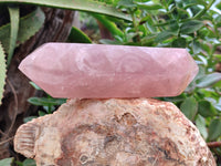 Polished Double Terminated Rose Quartz Points x 3 From Madagascar