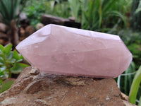 Polished Double Terminated Rose Quartz Points x 3 From Madagascar