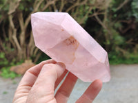 Polished Double Terminated Rose Quartz Points x 3 From Madagascar