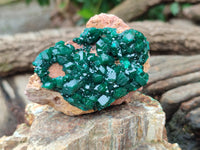 Natural Dioptase On Dolomite Specimens x 3 From Likasi, Congo