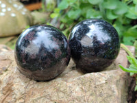 Polished Iolite Spheres x 6 From Ambatofinandrahana, Madagascar