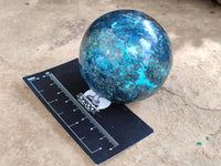 Polished Shattuckite Spheres x 2 From Congo