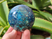 Polished Shattuckite Spheres x 2 From Congo