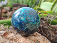 Polished Shattuckite Spheres x 2 From Congo