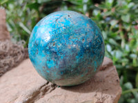 Polished Shattuckite Spheres x 2 From Congo