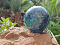 Polished Shattuckite Spheres x 2 From Congo