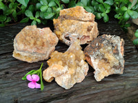 Natural Limonite Quartz Clusters x 4 From Solwezi, Zambia