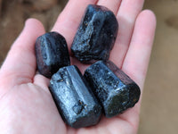 Natural Schorl Black Tourmaline Specimens x 20 From Zimbabwe