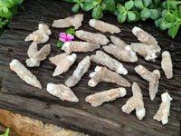 Natural Drusy Quartz Coated Calcite Pseudomorph Specimens x 20 From Lesotho