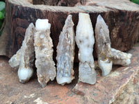 Natural Drusy Quartz Coated Calcite Pseudomorph Specimens x 20 From Lesotho