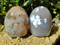 Polished Agate Standing Free Forms x 3 From Madagascar