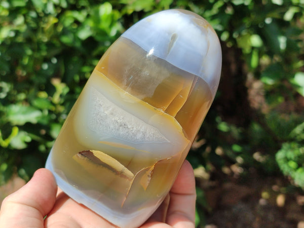 Polished Agate Standing Free Forms x 3 From Madagascar