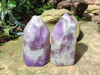 Polished Chevron Amethyst Points x 3 From Madagascar