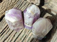 Polished Chevron Amethyst Points x 3 From Madagascar