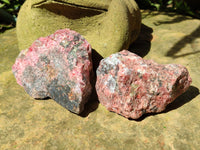 Natural Rhodonite Cobbed Specimens x 5 From Zimbabwe