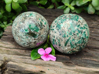 Polished Emerald Mica In Matrix Spheres x 2 From Mutoko, Zimbabwe