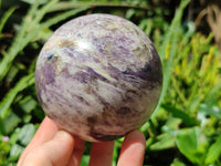 Polished Lepidolite with Pink Rubellite Spheres x 2 From Madagascar