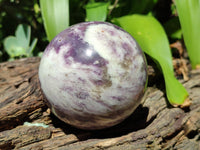 Polished Lepidolite with Pink Rubellite Spheres x 2 From Madagascar