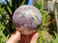 Polished Lepidolite with Pink Rubellite Spheres x 2 From Madagascar