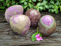 Polished Stichtite Standing Free Forms x 4 From Barberton, South Africa